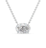 Moissanite East To West Oval Cut Solitaire Pendant