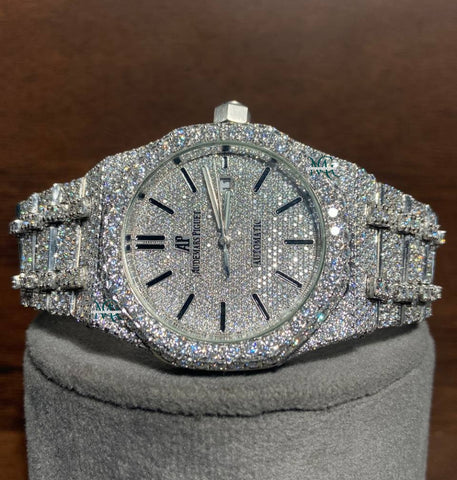 Iced Out VVS1 Moissanite Hip Hop Wrist Watch For Him