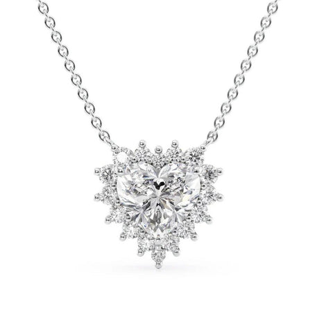 Dazzling Oval Moissanite Halo Pendant