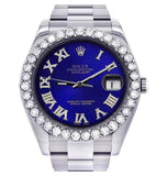 Moissanite Diamond Iced Out Blue Dial Wrist Watch