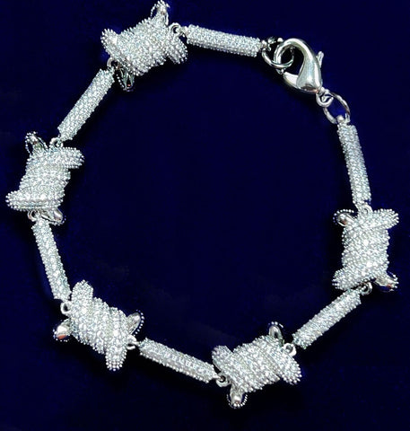 VVS1 Moissanite Iced Out Barbed Wire Hip Hop Bracelet