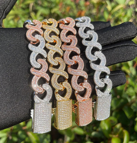 Moissanite Infinity Link Iced Out Hip Hop Bracelet