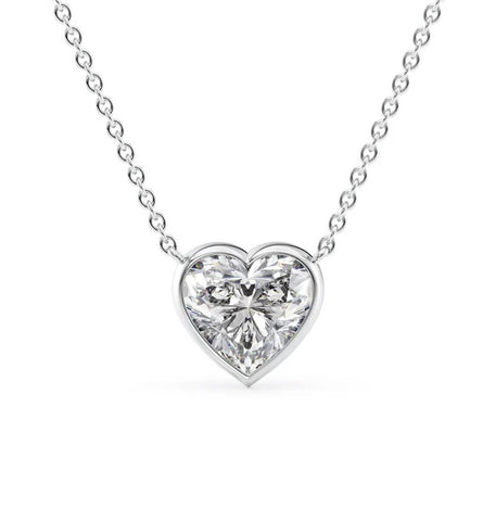 Heart Cut Moissanite Bezel Set Pendant
