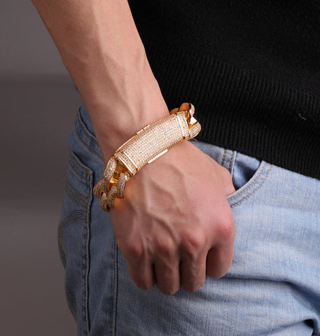 Moissanite Diamond Cuban Link Men's Bracelet