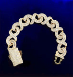 Moissanite Infinity Link Iced Out Hip Hop Bracelet