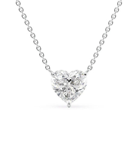 Hidden Halo Moissanite Heart Cut Pendant