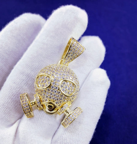 Moissanite Iced Out Skull Gas Mask Hip Hop Pendant
