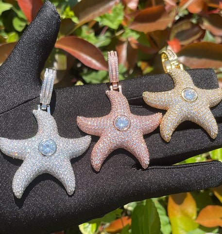 Moissanite Beach Star Pendant Fully Iced Out Hip Hop Pendant
