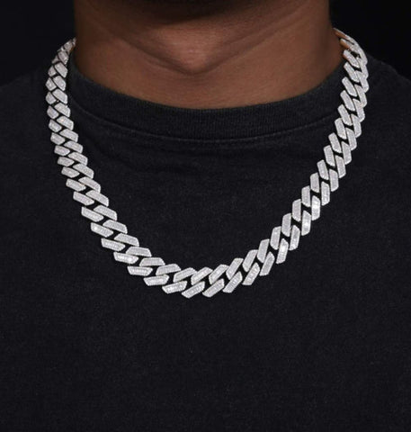 Baguette Cut Iced Out Moissanite Hip Hop Cuban Chain