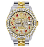 Red Arabic Numeral Iced Out Moissanite Luxury Watch
