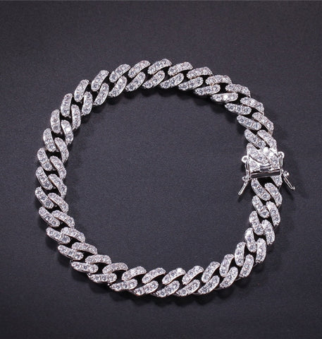 Moissanite Cuban Link Bracelet Iced Out Hip Hop Bracelet