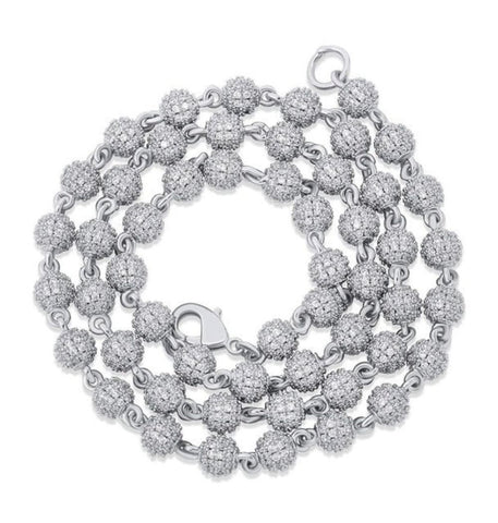 Iced out Moissanite Diamond Ball Link Hip Hop Chain