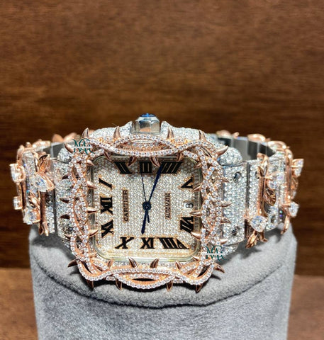 Iced Out Moissanite Vintage Style Luxury Watch