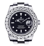 Round Brilliant Cut Moissanite Black Dial Watch