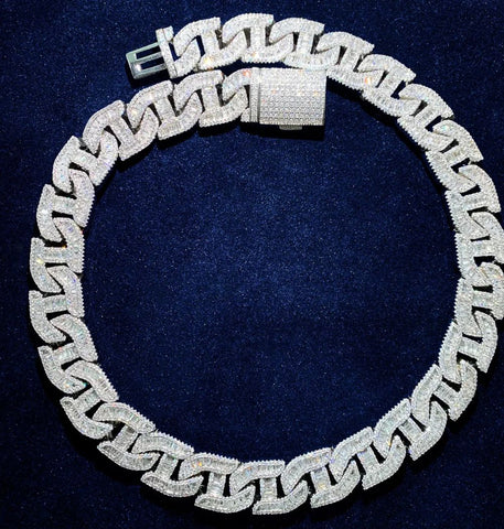 Mariner Link Baguette Cut Moissanite Hip Hop Chain