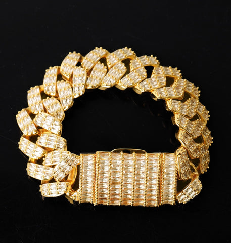 Full Iced Out Baguette Moissanite Diamond Bracelet