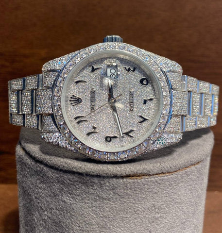 Datejust Iced Out VVS1 Moissanite Wrist Watch