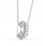 Radiant Cut Moissanite Sunflower Halo Pendant