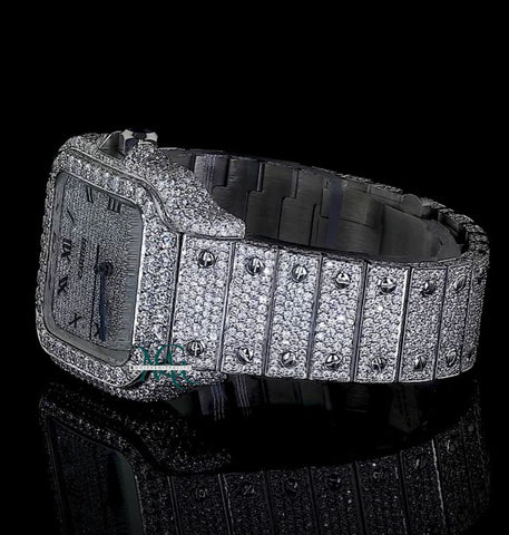 Roman Numeral Iced Out VVS1 Moissanite Hip Hop Watch