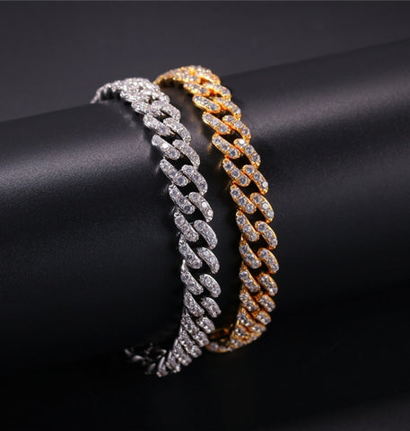 Moissanite Cuban Link Bracelet Iced Out Hip Hop Bracelet