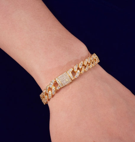 VVS1 Moissanite Iced Out Cuban Link Hip Hop Bracelet