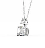 Radiant Cut Moissanite Hidden Halo Pendant For Her