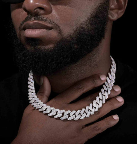 Iced Out Moissanite Diamond Cuban Hip Hop Chain For Men's