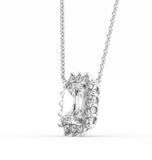 Radiant Cut Moissanite Halo Pendant Gift For Women