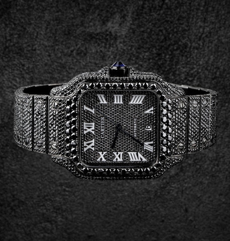 Black Moissanite Iced Out Hip Hop Luxury Watch