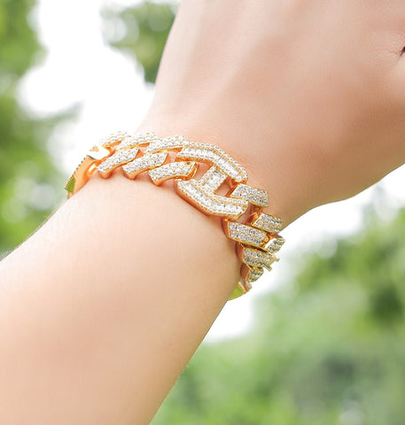 Iced Out VVS1 Moissanite Hip Hop Bracelet