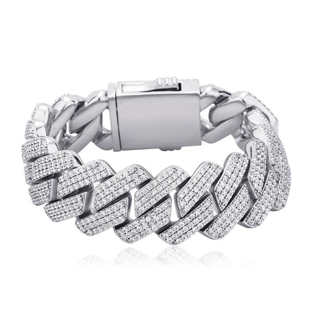 VVS1 Moissanite Iced Out 22MM Cuban Link Hip Hop Bracelet