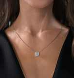 Radiant Cut Moissanite Unique Halo Pendant