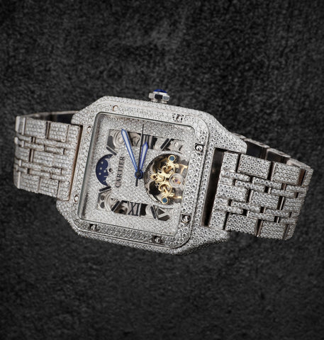 Iced Out Moissanite Unique Luxury Wrist Watch For Women