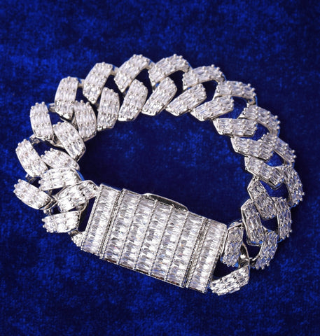 Full Iced Out Baguette Moissanite Diamond Bracelet
