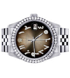 Datejust Moissanite Diamond Brown Dial Watch