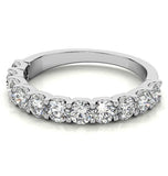 Moissanite Round Cut Half Eternity Wedding Band