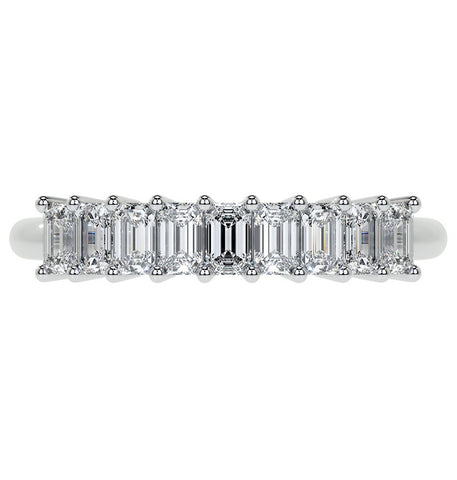 Emerald Cut Moissanite Diamond Wedding Statement Band