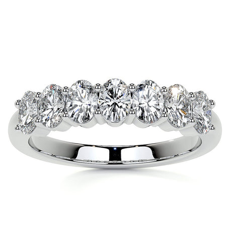 Oval Cut Seven Stone Moissanite Wedding Band