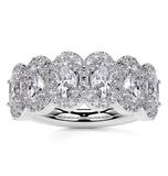 Oval Cut Halo Style Moissanite Eternity Band