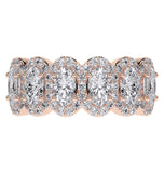 Oval Cut Halo Style Moissanite Eternity Band