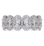 Oval Cut Halo Style Moissanite Eternity Band