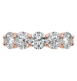 Moissanite Round Cut Five Stone Eternity Ring