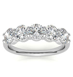 Moissanite Round Cut Five Stone Eternity Ring