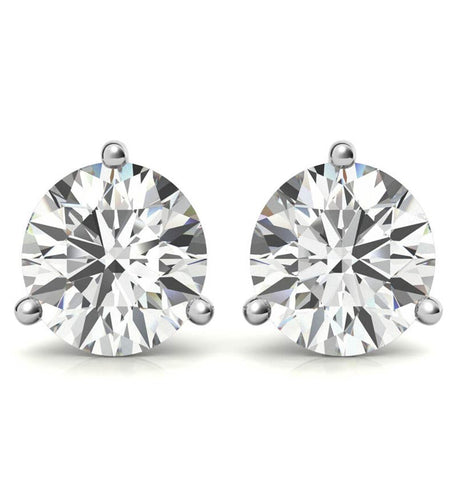 Round Brilliant Cut Moissanite Solitaire Stud Earrings
