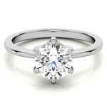 Moissanite Round Brilliant Cut Hidden Accent Wedding Ring