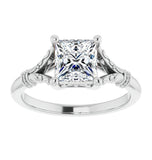 Princess Cut Moissanite Vintage Solitaire Ring
