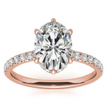 Oval Cut Moissanite Diamond Hidden Halo Bridal Ring Set