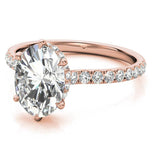 Oval Cut Moissanite Diamond Hidden Halo Bridal Ring Set