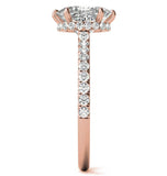 Oval Cut Moissanite Diamond Hidden Halo Bridal Ring Set