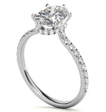 Oval Cut Moissanite Diamond Hidden Halo Bridal Ring Set